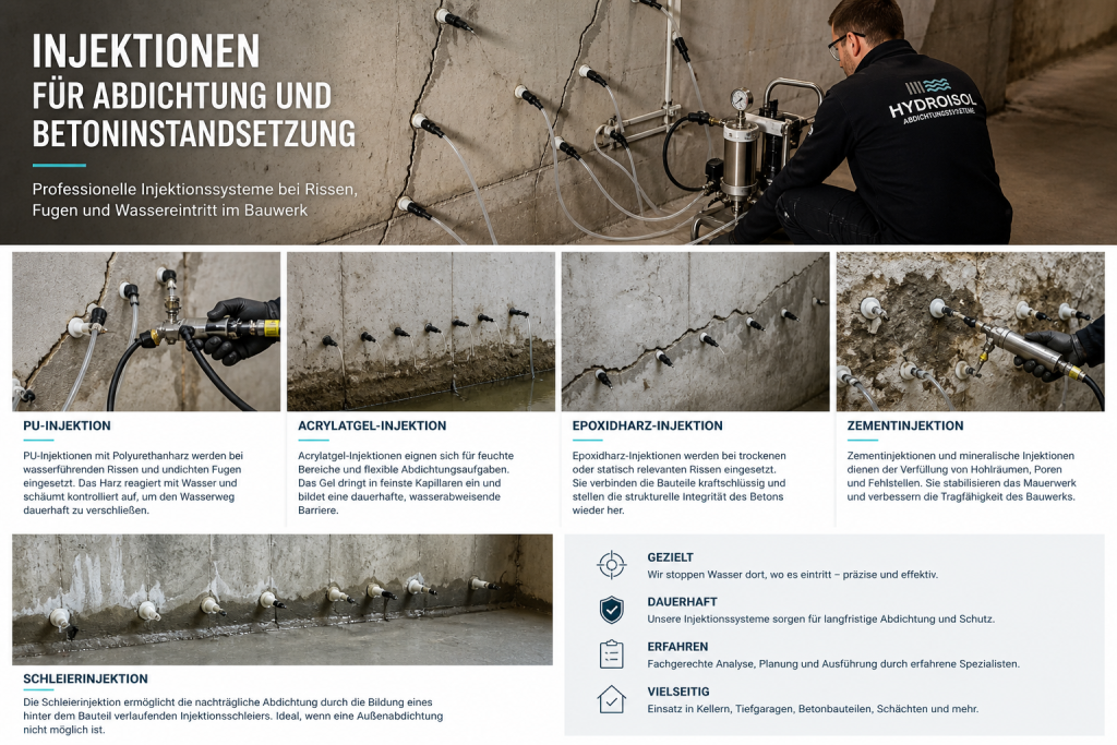 Injektionen für Abdichtung und Betoninstandsetzung